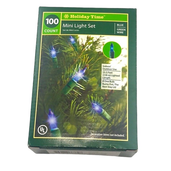 Holiday Time Mini Blue Light Set of 3 - Picture 3 of 4